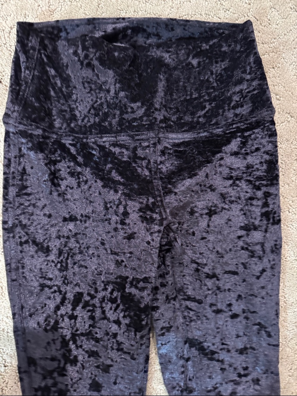 lululemon athletica Black Crushed Velvet High-Rise Leggings